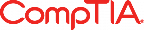 Logo of CompTIA, a leading provider of IT certifications. The logo features the text ‘CompTIA’ in bold red, with a stylized ‘T’ represented as a red square with a white ‘T’ in the center. The phrase ‘Get IT Certified’ is written in black, emphasizing CompTIA’s commitment to IT certification and training