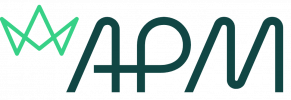 APM logo with a green crown symbol representing the Royal Charter and the project thread signifying continuous improvement